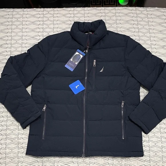 Nautica Men's Large Navy Quilted Puffer Jacket - Picture 11 of 12